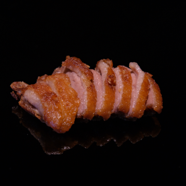 Pato asado con salsa japón